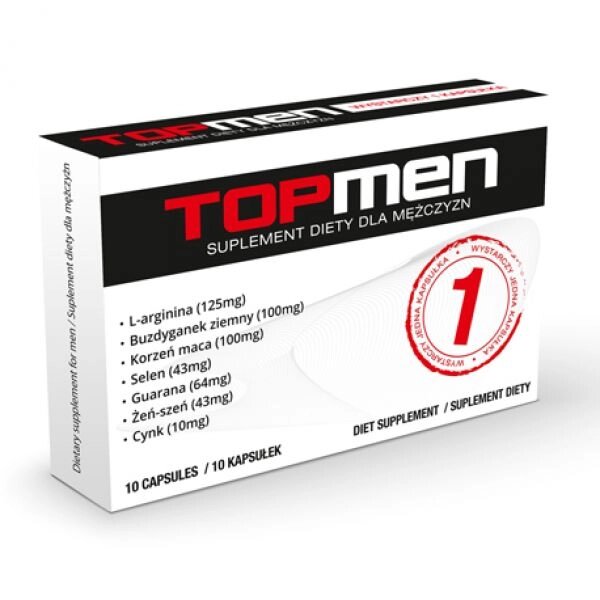 Препарат для стимуляції ерекції та потенції Top Men Plus, 10шт від компанії Elektromax - фото 1