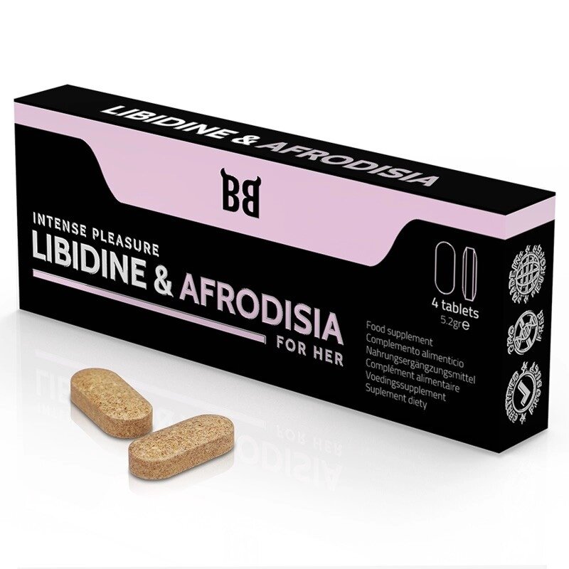 Препарат для жінок Blackbull Libidine Afrodisia Intense Pleasure, 4 таблетки від компанії Elektromax - фото 1