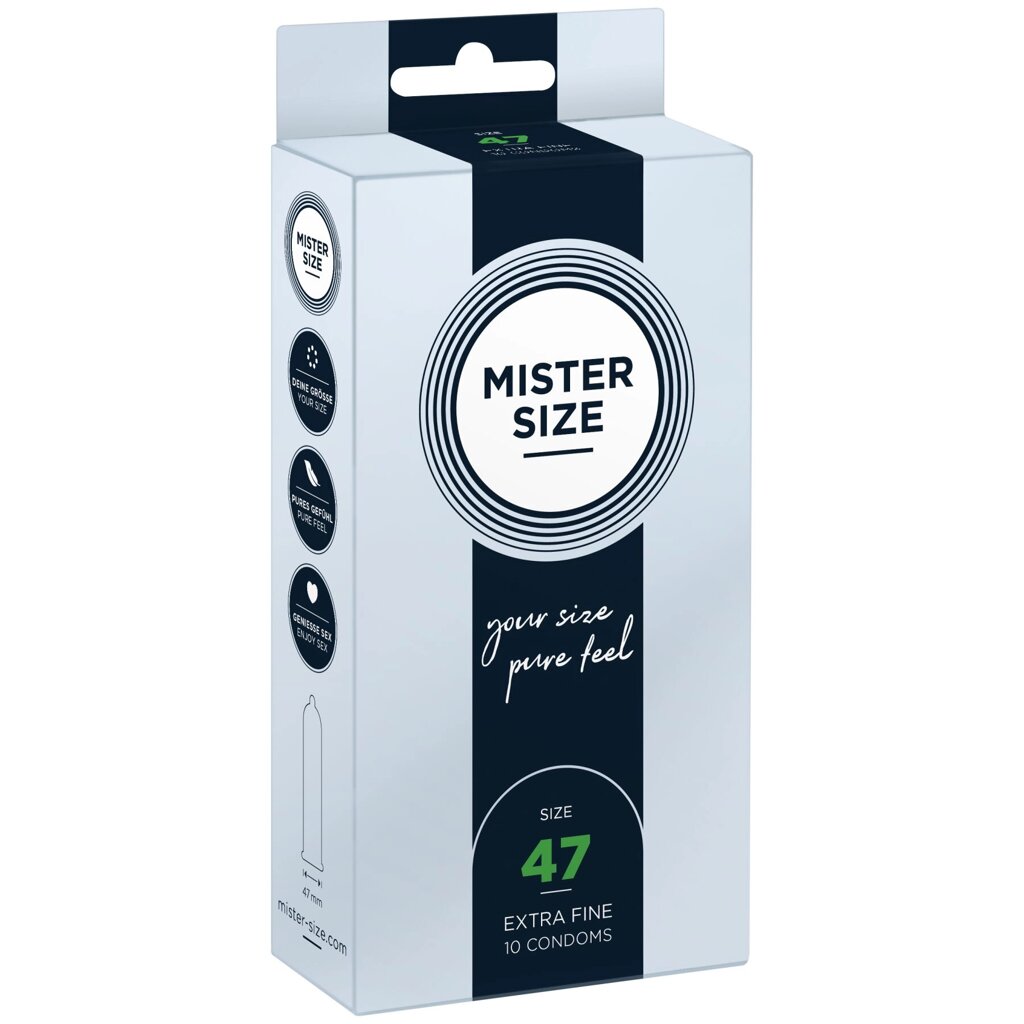 Презервативи Mister Size - pure feel - 47 (10 condoms), товщина 0,05 мм від компанії Elektromax - фото 1