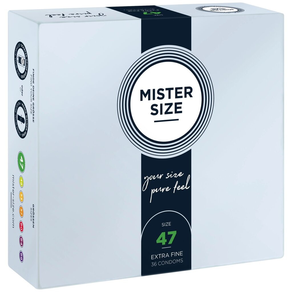 Презервативи Mister Size - pure feel - 47 (36 condoms), товщина 0,05 мм від компанії Elektromax - фото 1