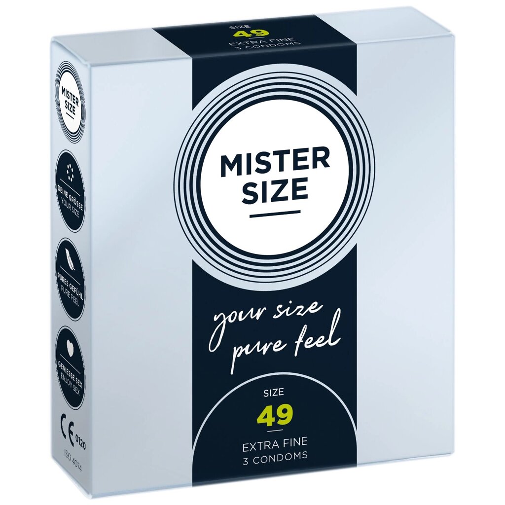 Презервативи Mister Size - pure feel - 49 (3 condoms), товщина 0,05 мм від компанії Elektromax - фото 1