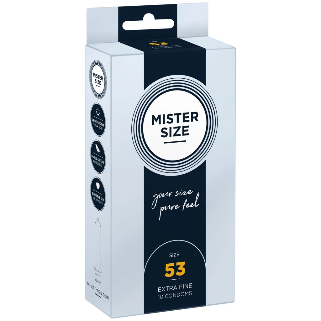 Презервативи Mister Size - pure feel - 53 (10 condoms), товщина 0,05 мм від компанії Elektromax - фото 1