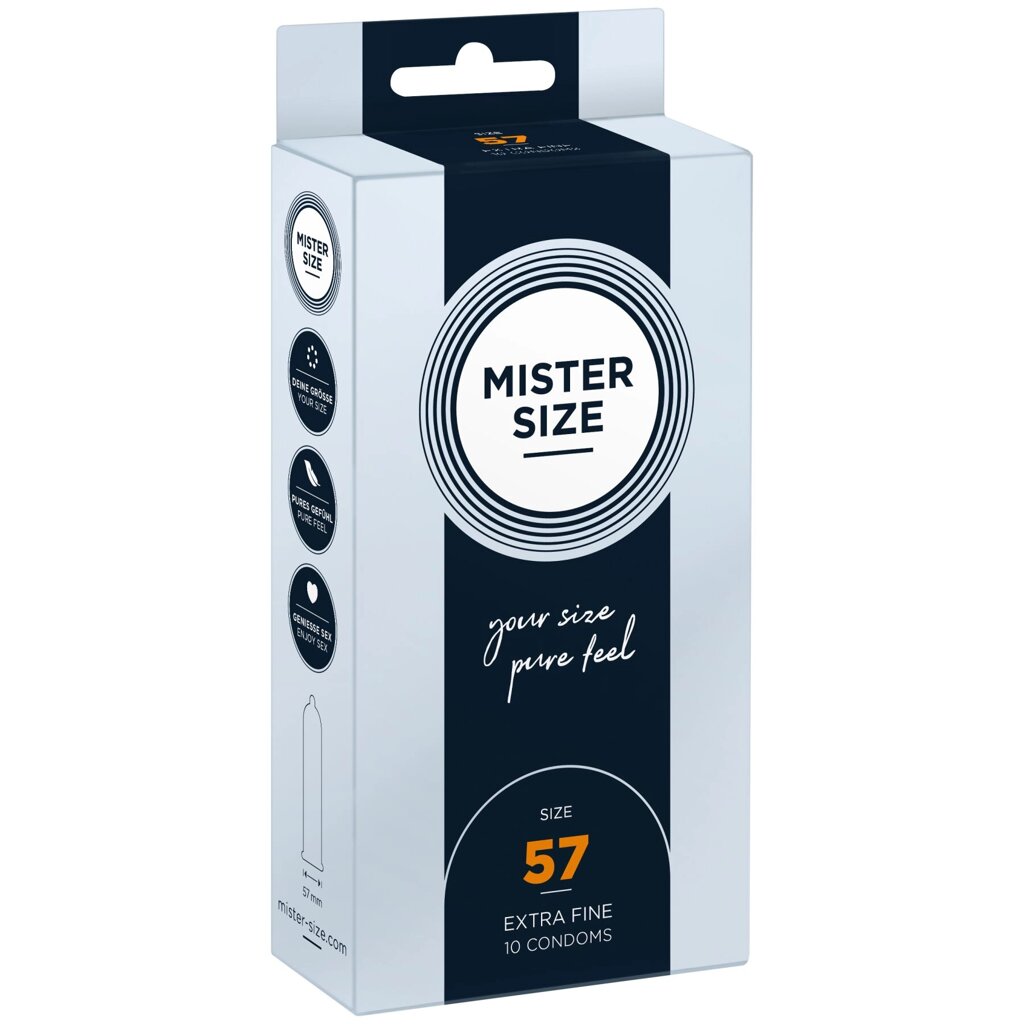 Презервативи Mister Size - pure feel - 57 (10 condoms), товщина 0,05 мм від компанії Elektromax - фото 1