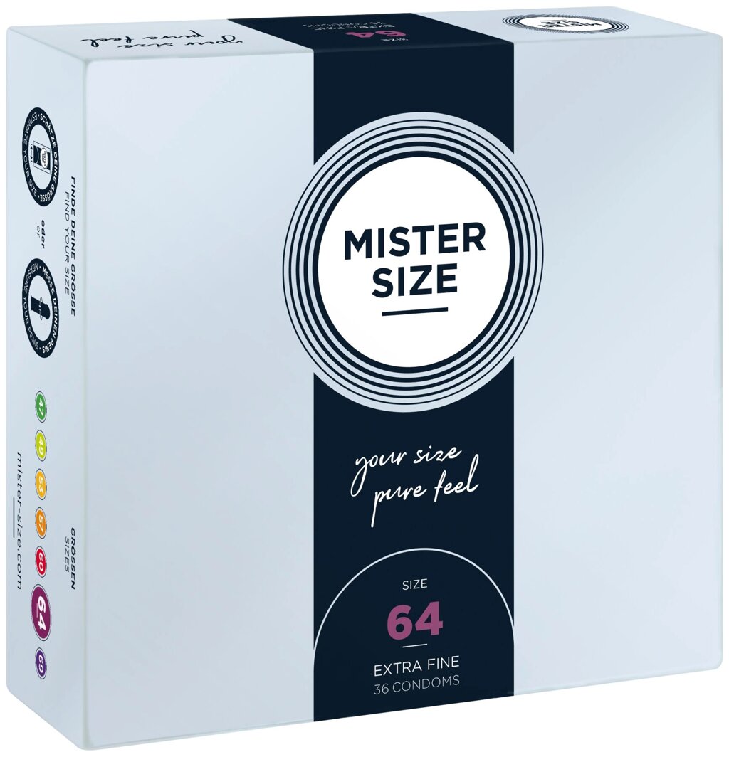 Презервативи Mister Size - pure feel - 64 (36 condoms), товщина 0,05 мм від компанії Elektromax - фото 1