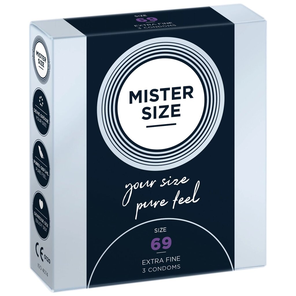 Презервативи Mister Size - pure feel - 69 (3 condoms), товщина 0,05 мм від компанії Elektromax - фото 1