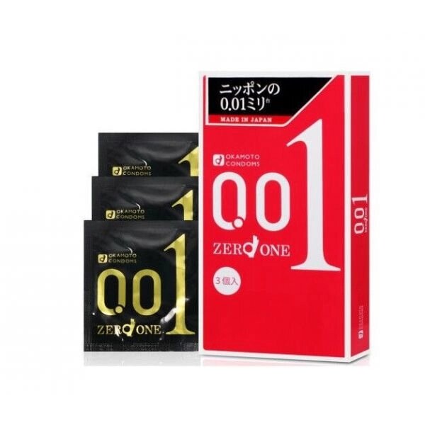 Презервативи ультратонкі Okamoto Zero One 0.01, 3 шт від компанії Elektromax - фото 1