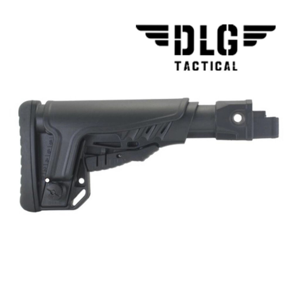 Приклад прямий TBS Shock від DLG Tactical Com Spec  з регульованим підщочником для АК-74 АК 47 АКМ чорний від компанії Elektromax - фото 1