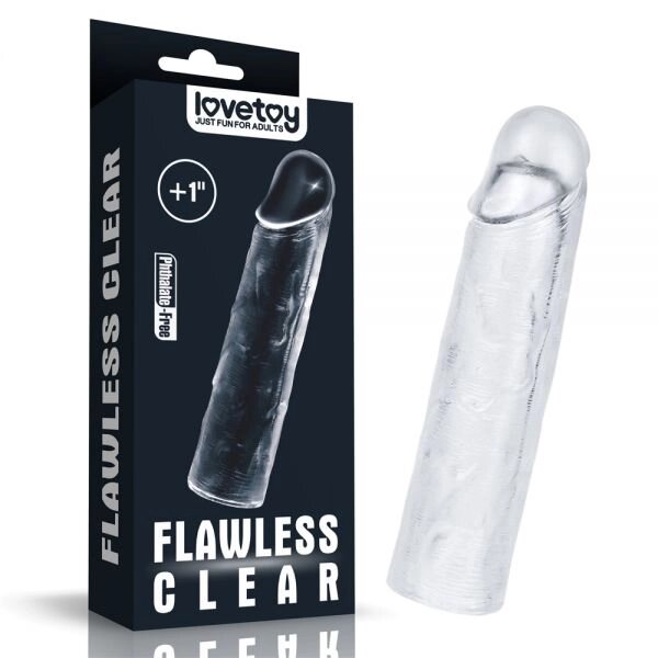 Прозора подовжує насадка на член Flawless Clear Penis Sleeve плюс 3 см від компанії Elektromax - фото 1