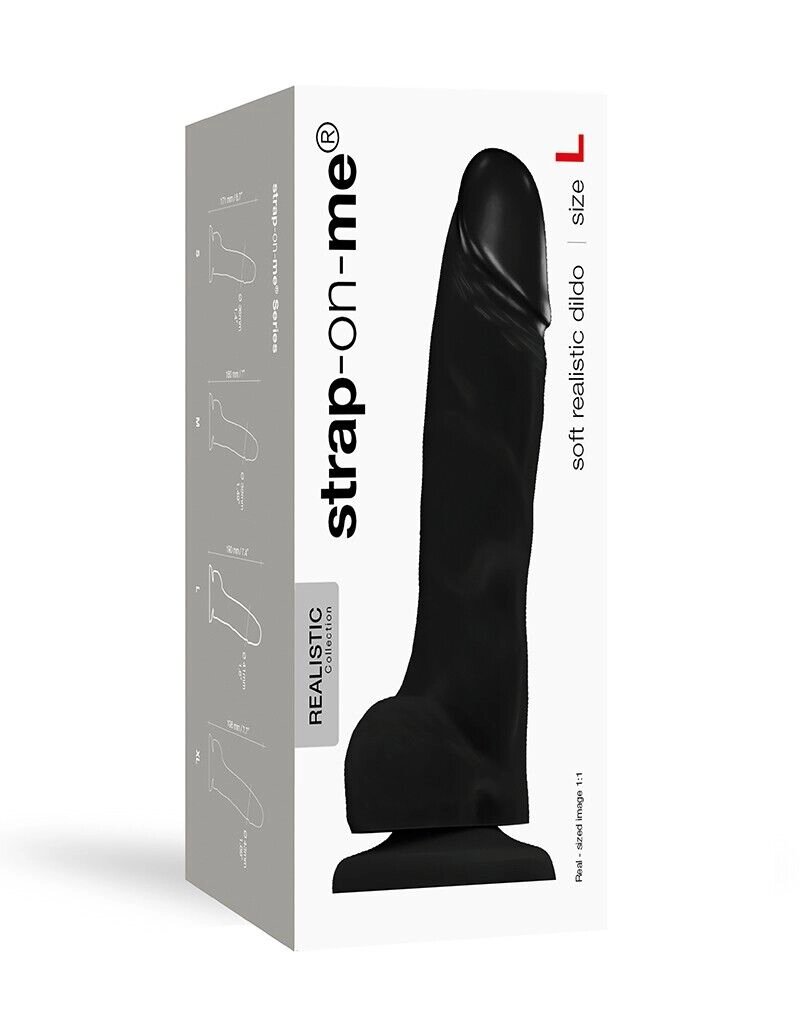 Реалістичний фалоімітатор Strap-On-Me SOFT REALISTIC DILDO Black - Size L від компанії Elektromax - фото 1