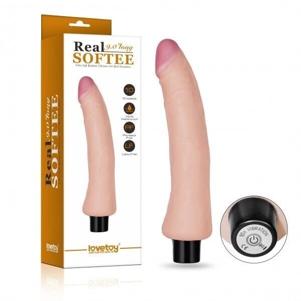 Реалістичний Масажер  Real Softee Vibrating Dildo 9.0 від компанії Elektromax - фото 1