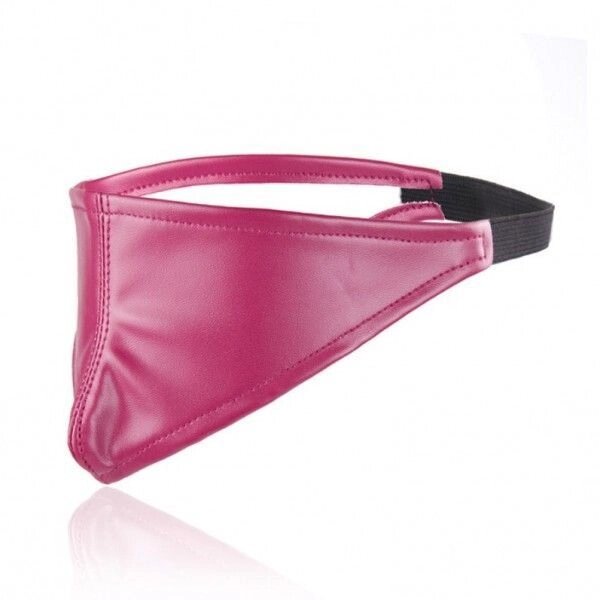 Рожева маска для інтимних ігор Soft PU Leather Blindfold від компанії Elektromax - фото 1