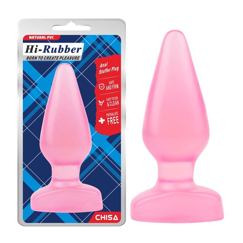 Рожева особиста     пробка на присоске Hi Rubber Anal Stuffer Plug від компанії Elektromax - фото 1