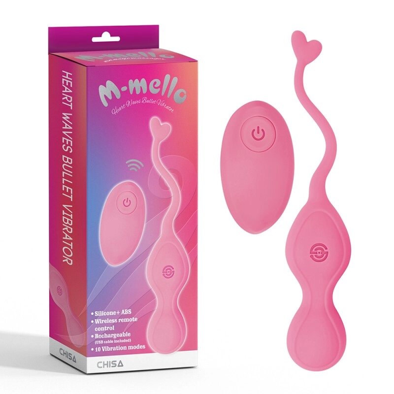 Рожевий Масажер  із пультом Heart Waves Bullet Vibrator від компанії Elektromax - фото 1