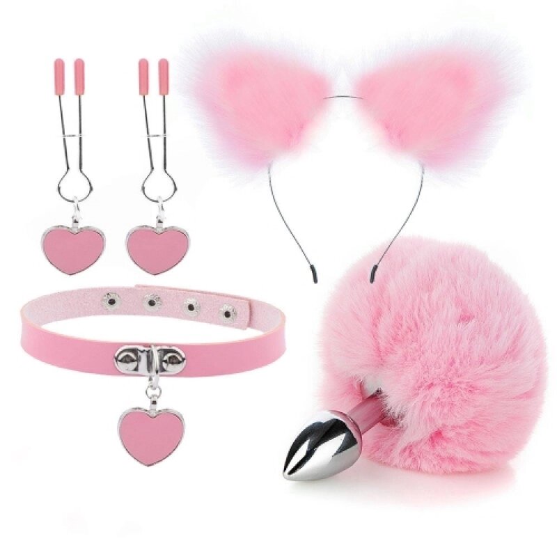 Рожевий ніжний бдсм комплект Fur Sexy Kit від компанії Elektromax - фото 1