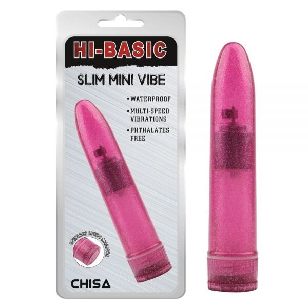 Рожевий пластиковий вібратор Slim Mini Vibe від компанії Elektromax - фото 1