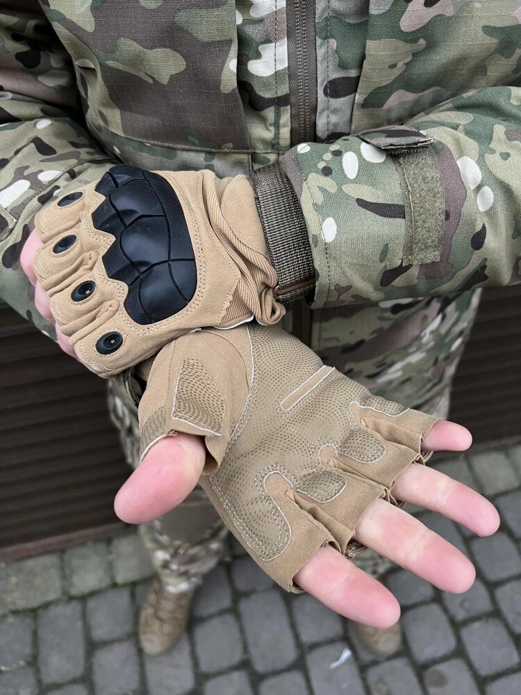 Рукавиці безпалі Oakley Tactical Pro койот R-8 від компанії Elektromax - фото 1