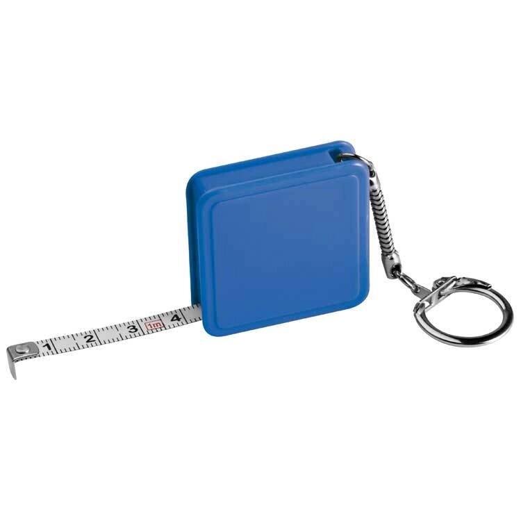 Рулетка маленька довжиною 1 метр квадратної форми (синій, 4 x 4 x 1 см) від компанії Elektromax - фото 1