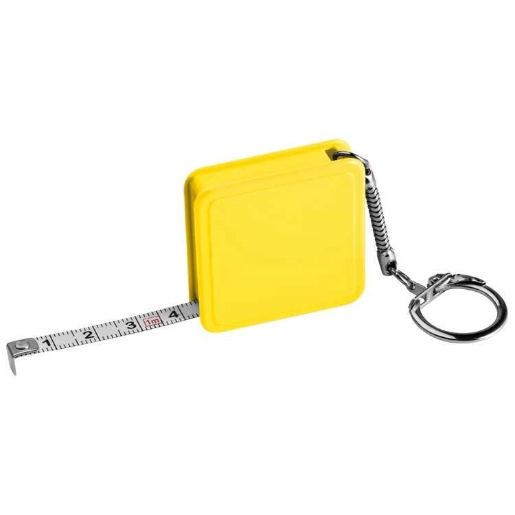 Рулетка маленька довжиною 1 метр квадратної форми (жовтий, 4 x 4 x 1 см) від компанії Elektromax - фото 1