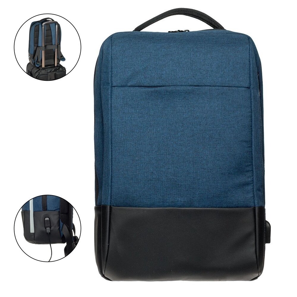Рюкзак для ноутбука 14" зі світловідбивною блискавкою від компанії Elektromax - фото 1