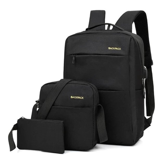 Рюкзак міський 3в1 Backpack 9018 дорожній комплект чорний від компанії Elektromax - фото 1