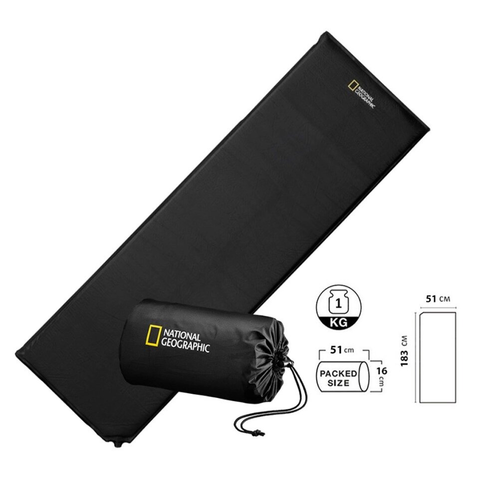 Самонадувний каремат National Geographic Sleeping Matt 183x51x2 см black від компанії Elektromax - фото 1