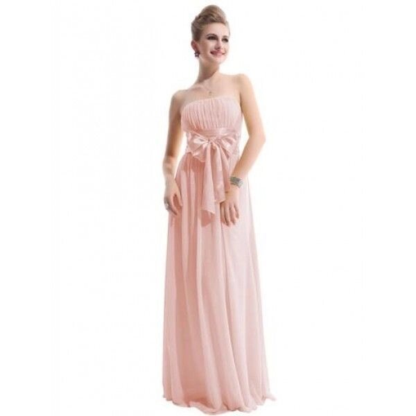 Сексуальна рожева довга вечірня сукня з великим луком від компанії Elektromax - фото 1