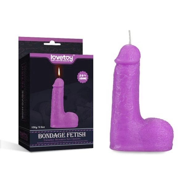 Сексуальні фіолетові сексуальні ігри у вигляді пеніса фетиш -свічок неволі від компанії Elektromax - фото 1