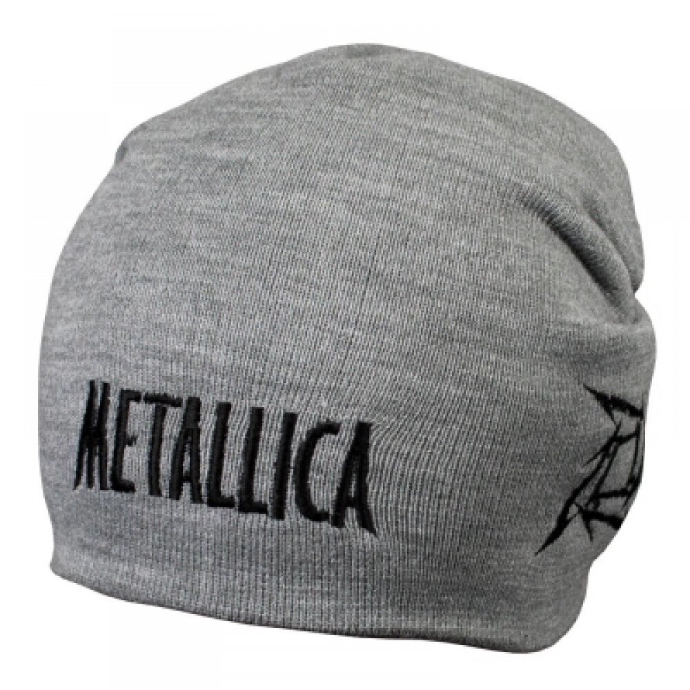 Шапка біні з вишивкою METALLICA Logo сіра від компанії Elektromax - фото 1