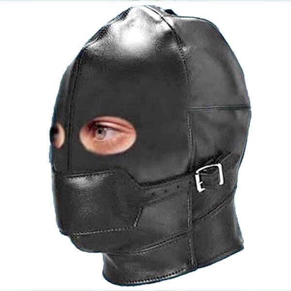 Шкіряна чорна маска від компанії Elektromax - фото 1