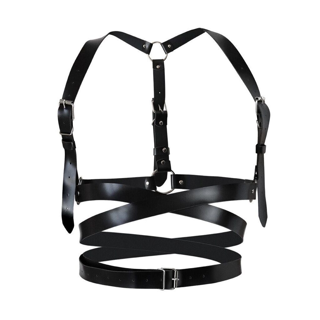 Шкіряна портупея Art of Sex - Melani Leather harness, Чорна L-2XL від компанії Elektromax - фото 1