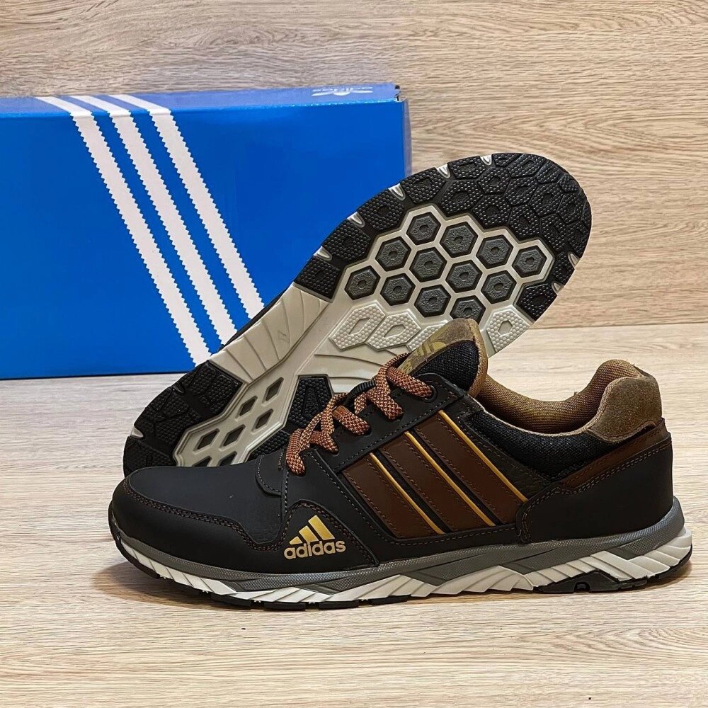 Шкіряні кросівки  Adidas  чорні від компанії Elektromax - фото 1