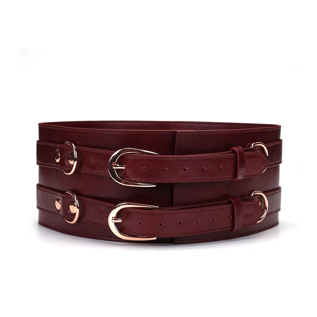 Шкіряний пояс для бондажу Liebe Seele Wine Red Waist Cuff, L Size від компанії Elektromax - фото 1