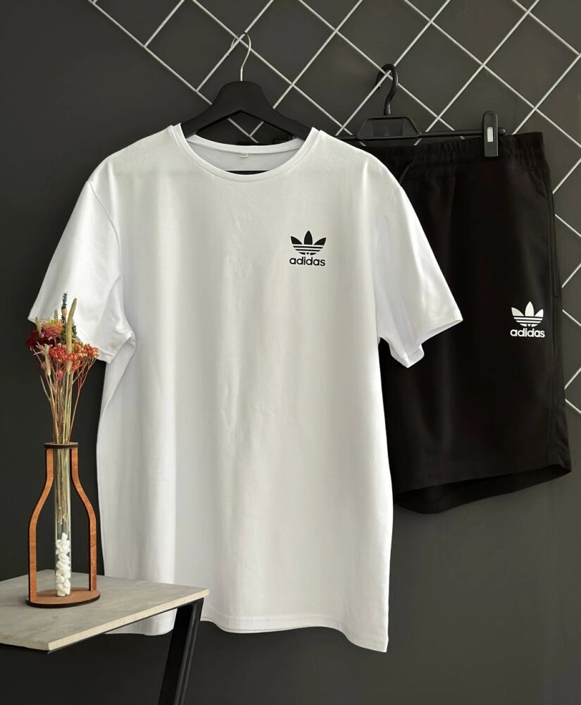 Шорти Adidas білий лого + футболка Adidas біла RD181/RD212 від компанії Elektromax - фото 1