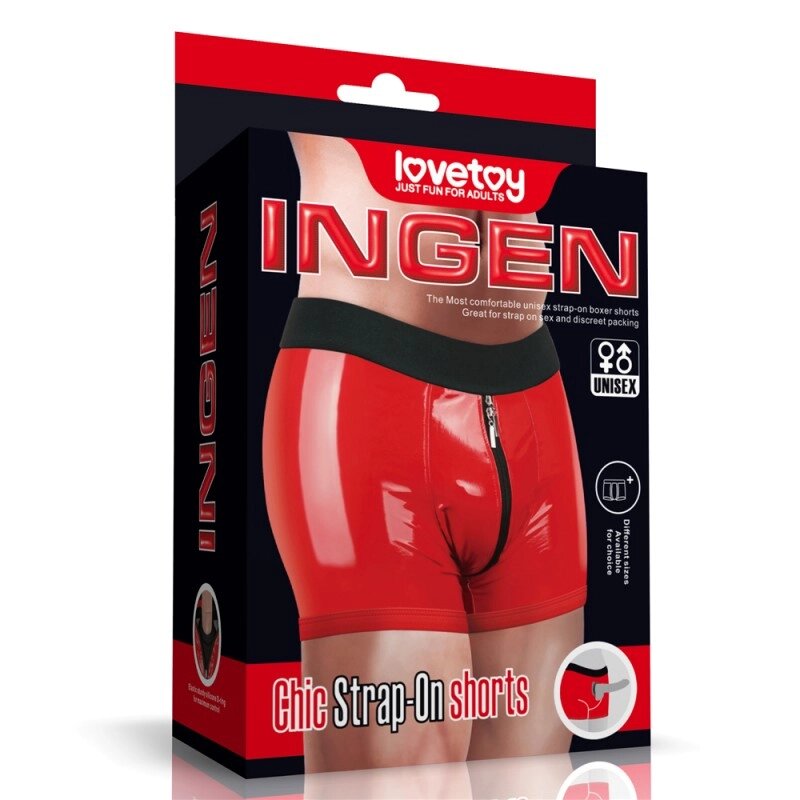 Шорти для Пристрій   а Chic Strap-On Shorts Red Medium від компанії Elektromax - фото 1