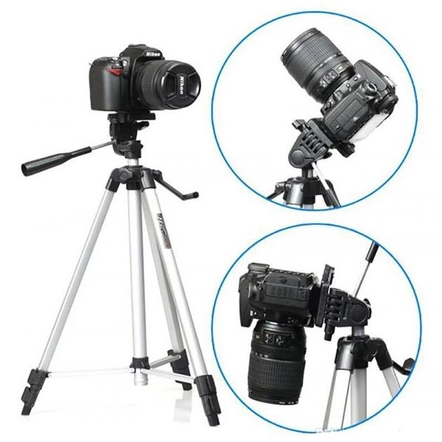 Штатив для камери, телефону, трипод, тринога TriPod 330A 0.50-1.35м, штатив для блогера, для зйомки від компанії Elektromax - фото 1