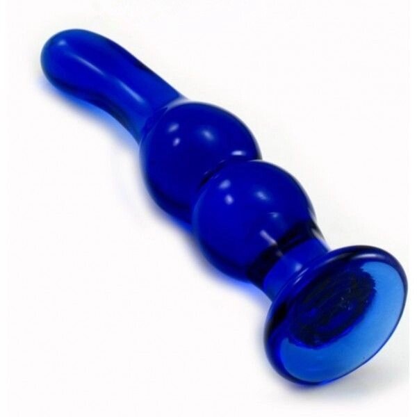 Синя анальна іграшка зі скла від компанії Elektromax - фото 1