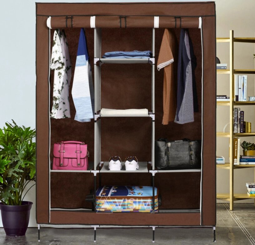 Складана каркасна тканинна шафа Storage Wardrobe 88130, шафа на три секції 130*45*175 від компанії Elektromax - фото 1