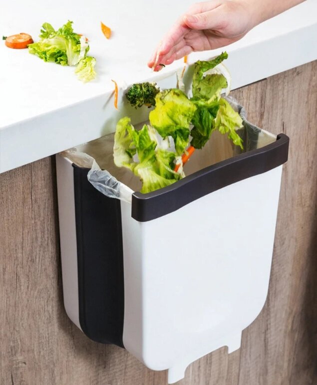 Складаний сміттєвий контейнер на двері Kitchen Wet garbage FLEXIBLE BIN, розкладний від компанії Elektromax - фото 1