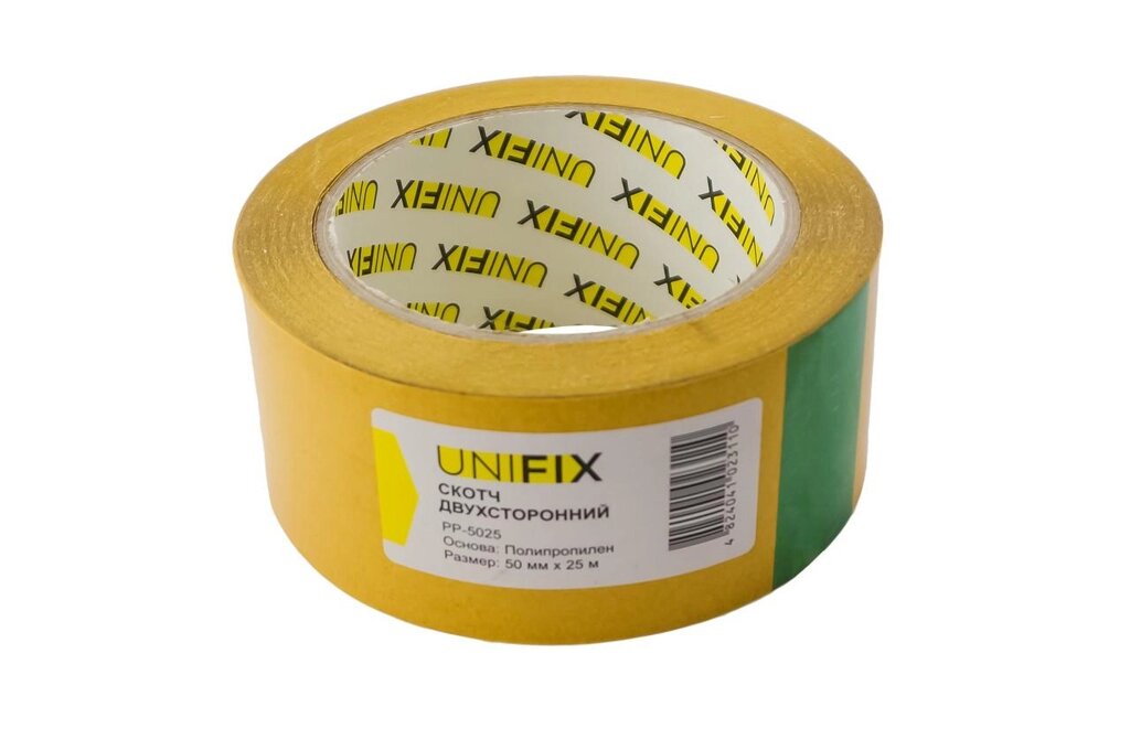 Скотч двосторонній Unifix - 50 мм x 25 м поліпропілен від компанії Elektromax - фото 1