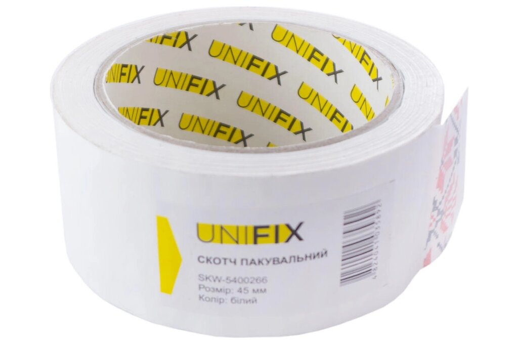 Скотч Unifix - 45 мм x 80 м x 40 мкм білий від компанії Elektromax - фото 1