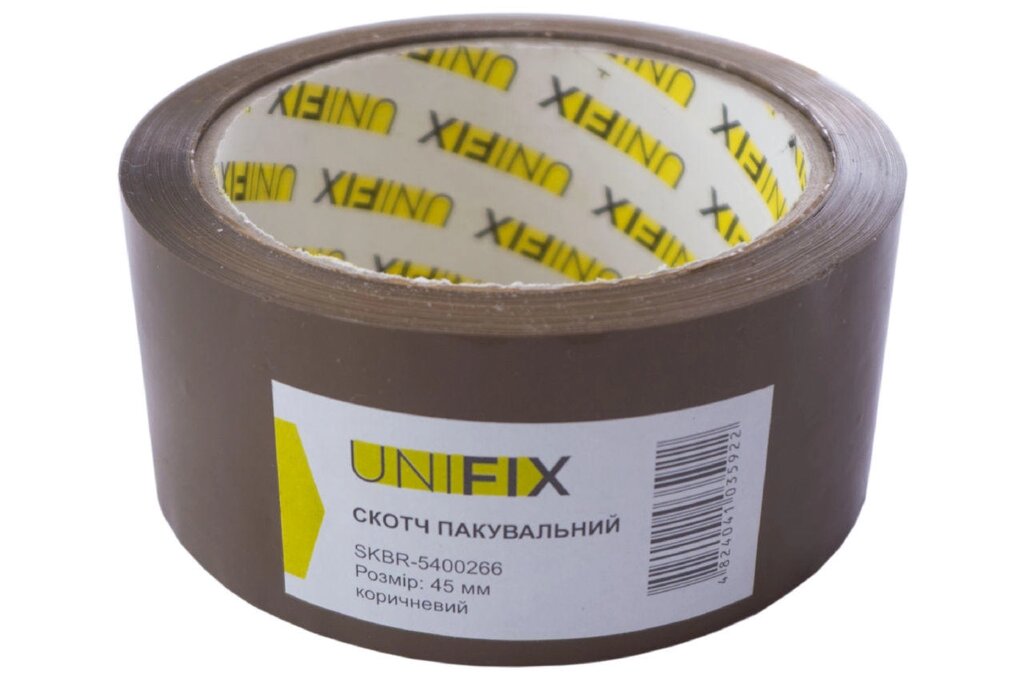 Скотч Unifix - 45 мм x 80 м x 40 мкм коричневий 1 шт. від компанії Elektromax - фото 1