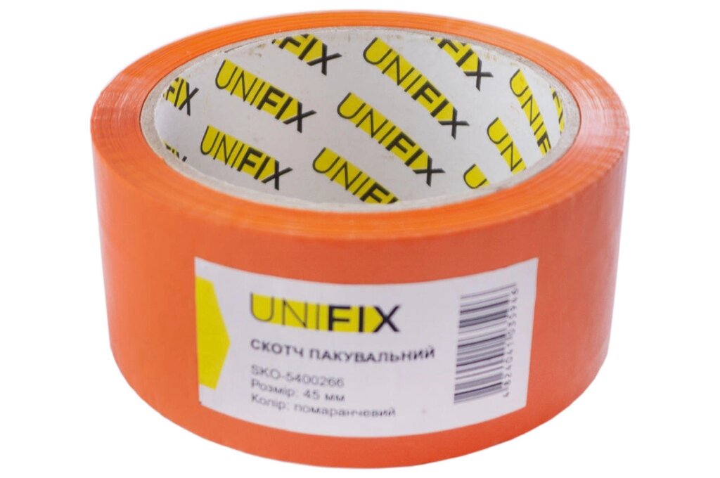 Скотч Unifix - 45 мм x 80 м x 40 мкм помаранчевий від компанії Elektromax - фото 1