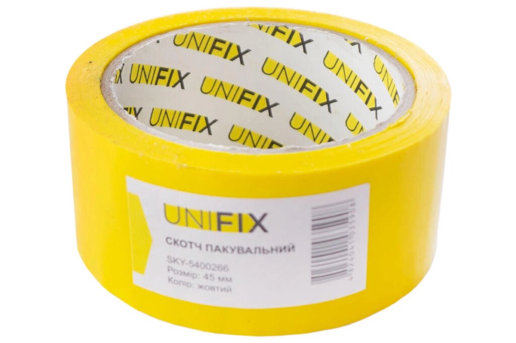 Скотч Unifix - 45 мм x 80 м x 40 мкм жовтий від компанії Elektromax - фото 1