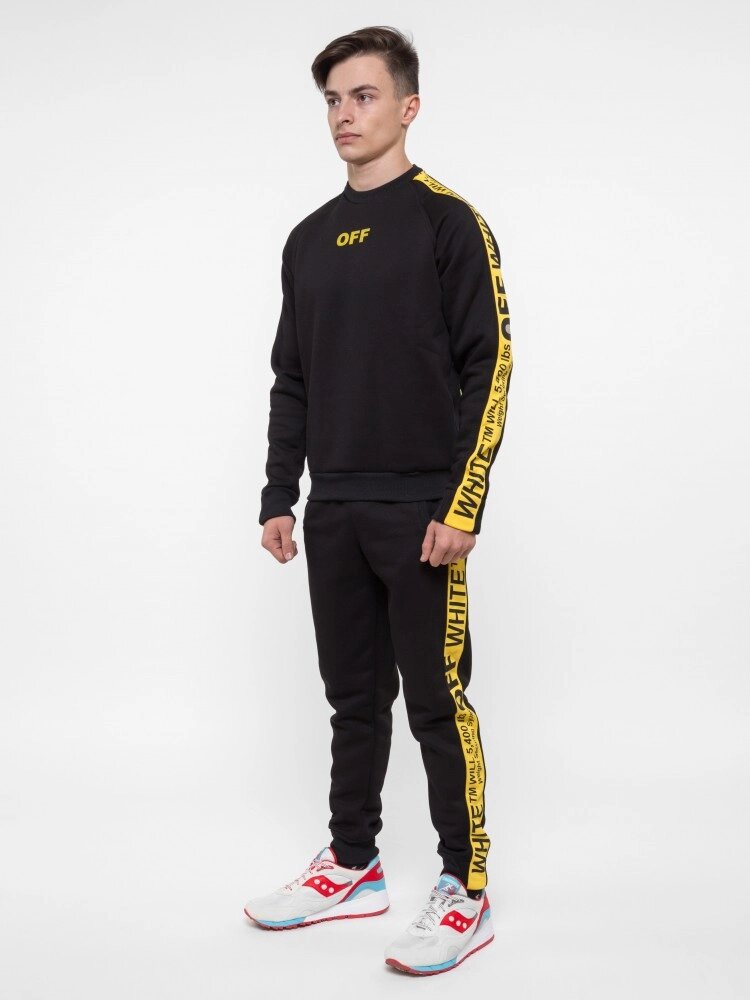 Спортивні штани утеплені OFF WHITE чорний від компанії Elektromax - фото 1