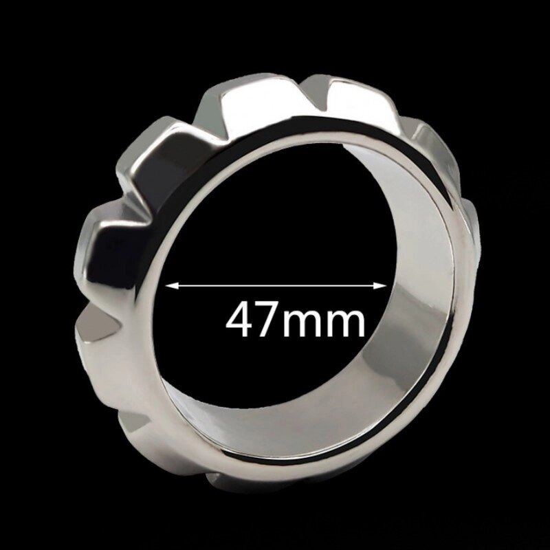 Stainless Steel Cock Ring with gearwheel Large від компанії Elektromax - фото 1