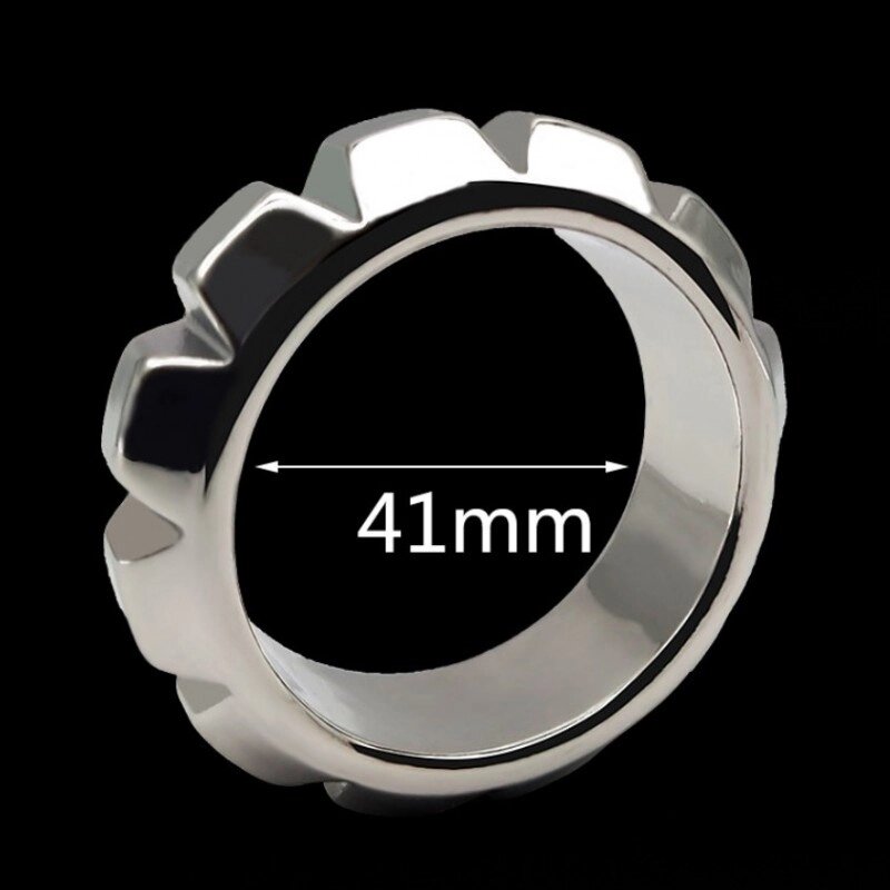 Stainless Steel Cock Ring with gearwheel Small від компанії Elektromax - фото 1