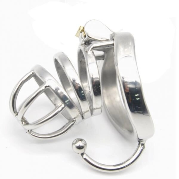 Stainless Steel Male Chastity Cage with Base Arc Ring Devices від компанії Elektromax - фото 1