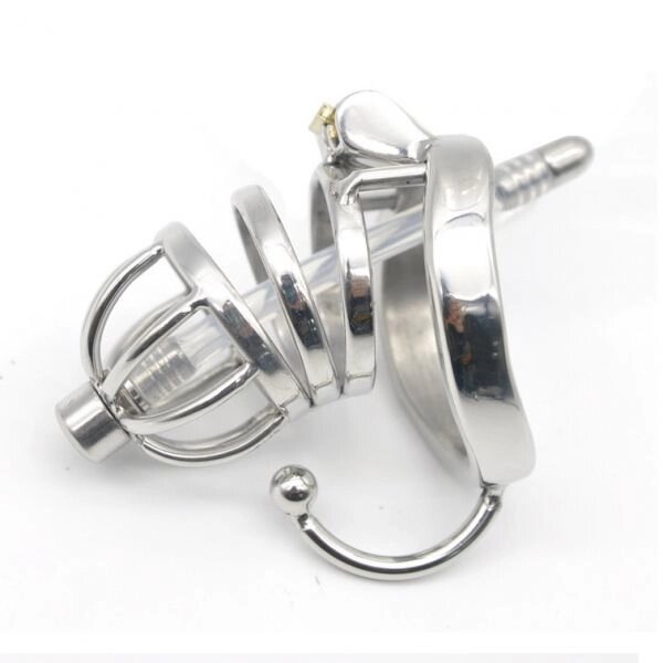 Stainless Steel Male Chastity Cage with Base Arc Ring Devices від компанії Elektromax - фото 1