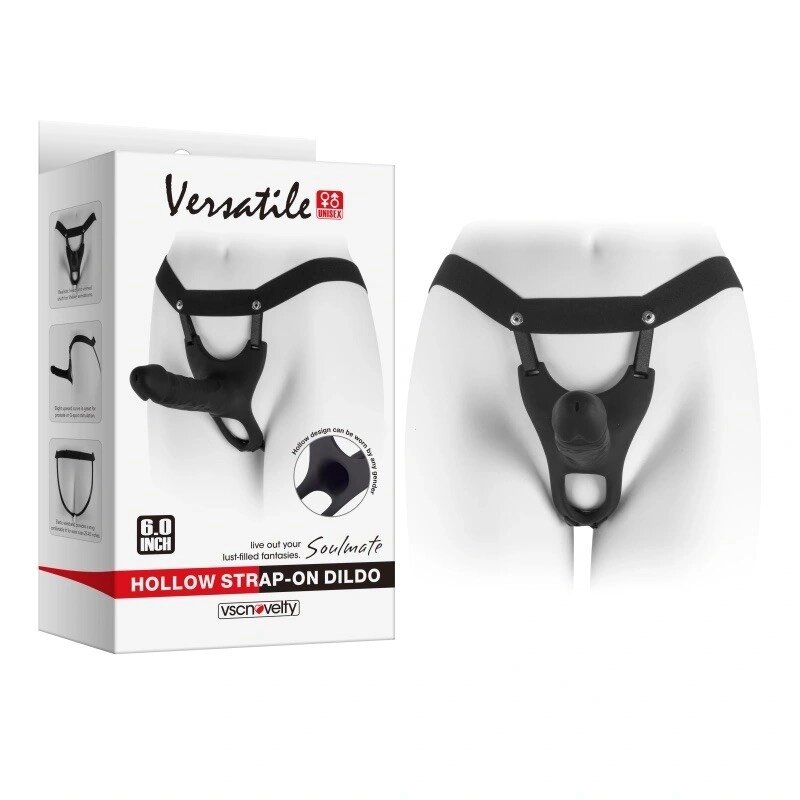 Страпон чоловічий Soulmate Unisex Silicone Hollow Strap-On 6.0 від компанії Elektromax - фото 1