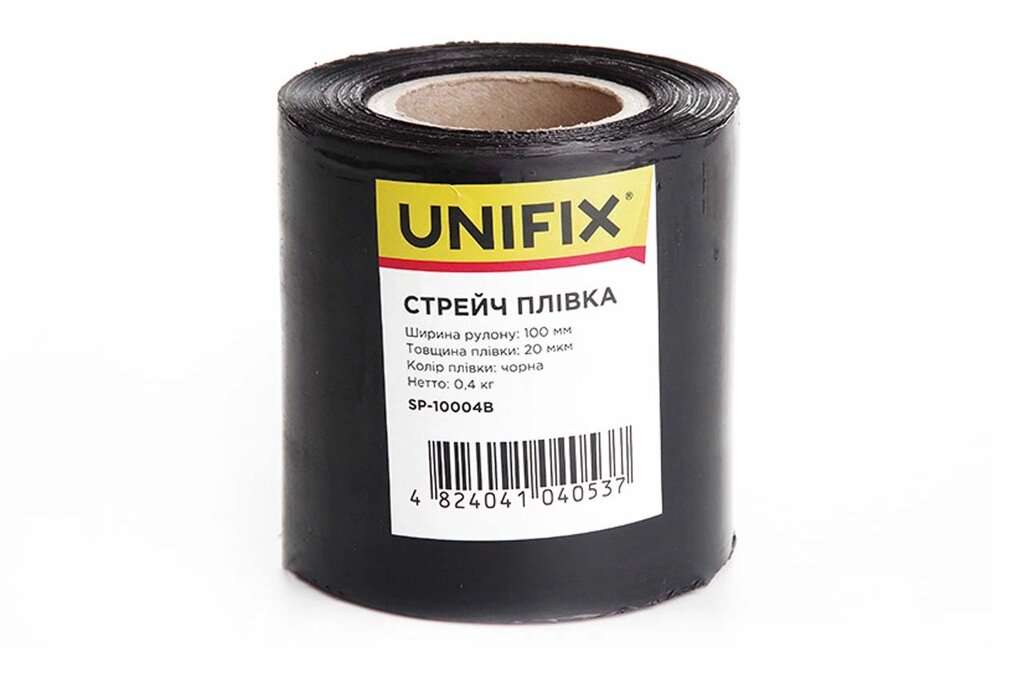 Стрейч плівка Unifix - 100мм x 0,4кг x 20мкм чорна 1 шт. від компанії Elektromax - фото 1